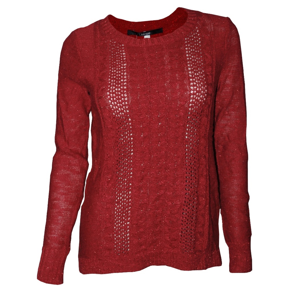 Kensie Open-Stitch Cable Knit Pullover Sweater, XS - Picture 2 of 3
